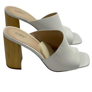 Botkier Ross Block Chunky Heel Slide Sandals White Size 8.5 Shoes